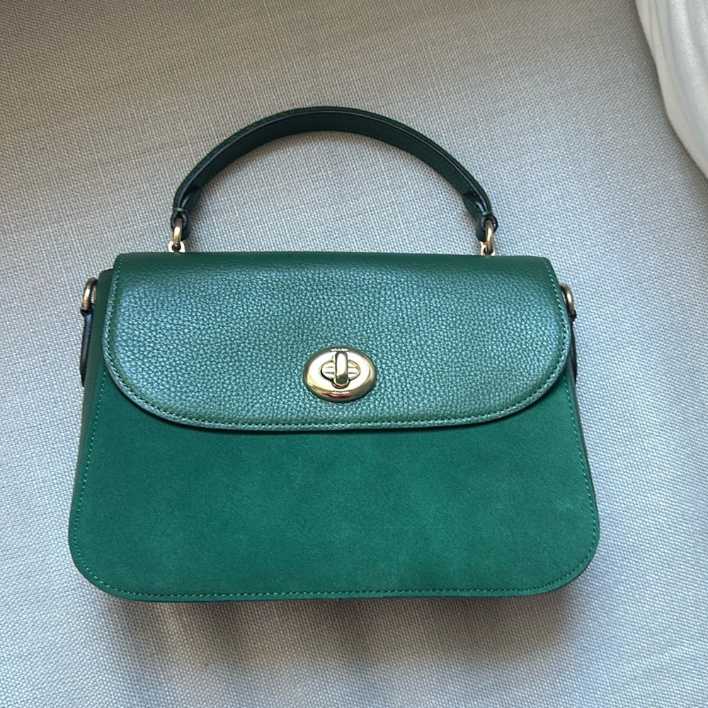 Coach Leather & Suede Top Handle Bag